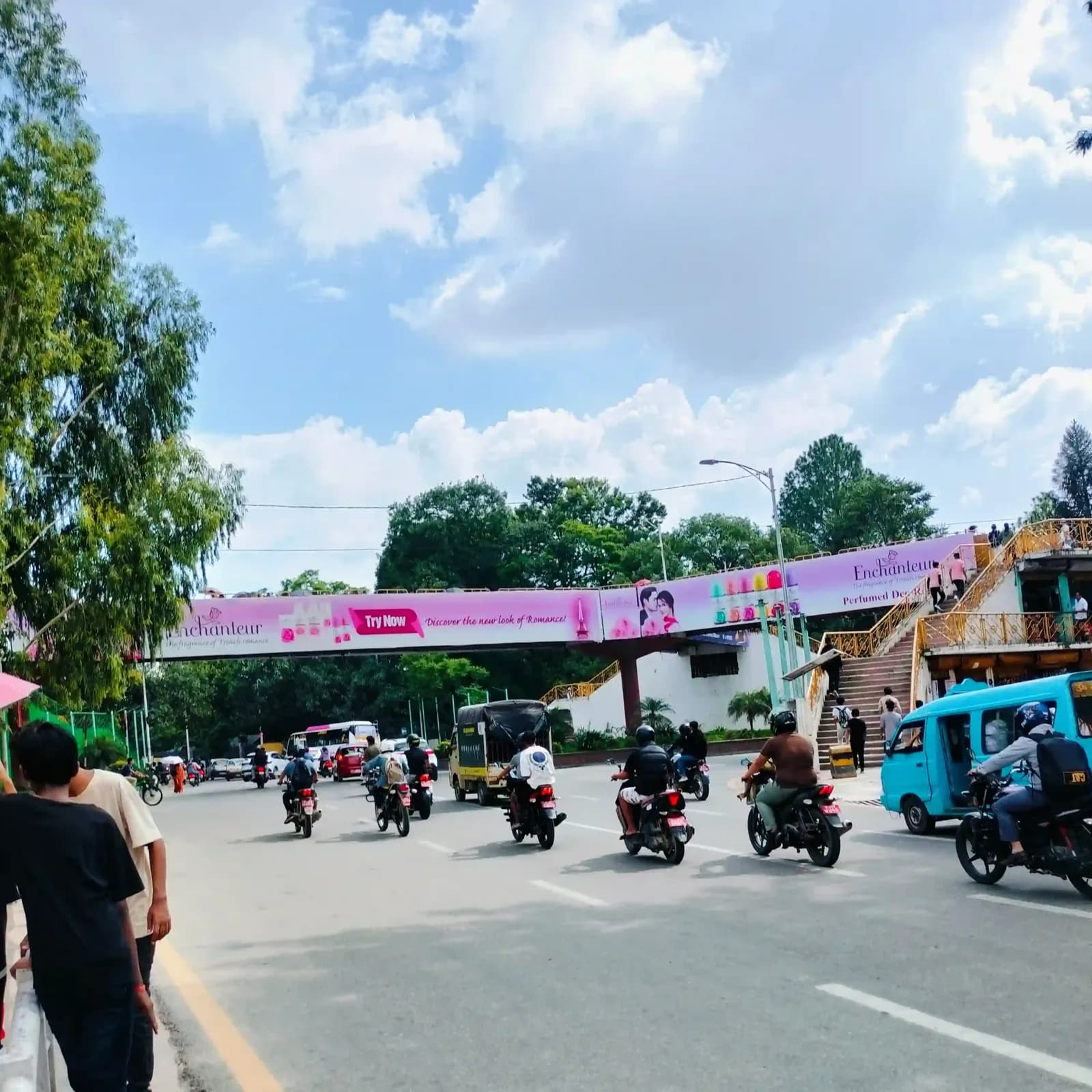 Ratna Park overhead bridge advertising, Kathmandu