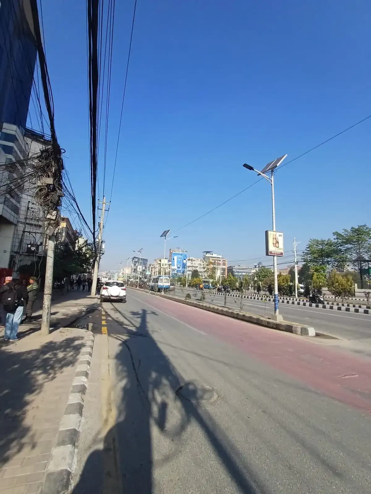 Baneshwor solar pole advertising, Kathmandu