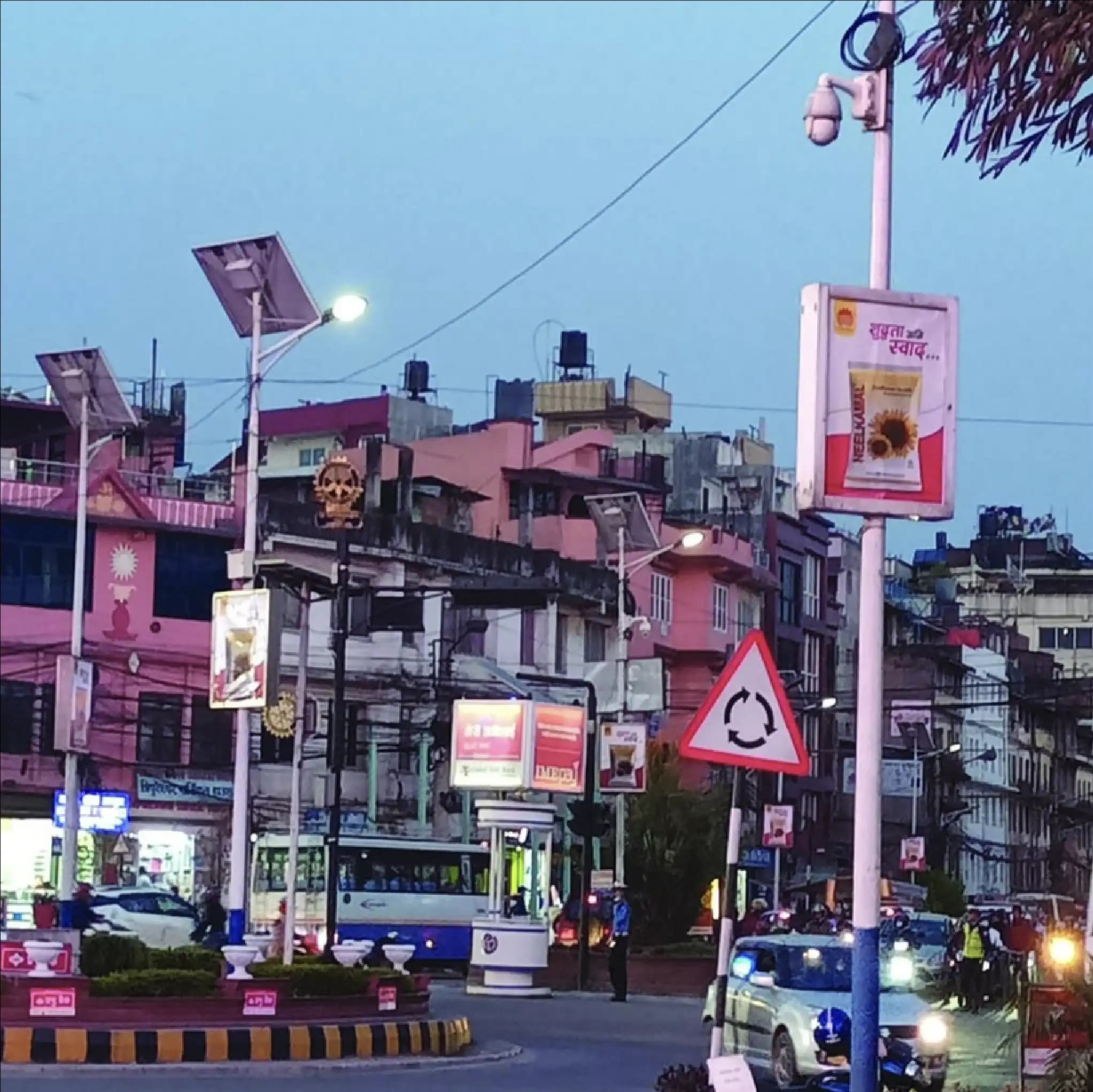 Tripureshwor solar pole advertising